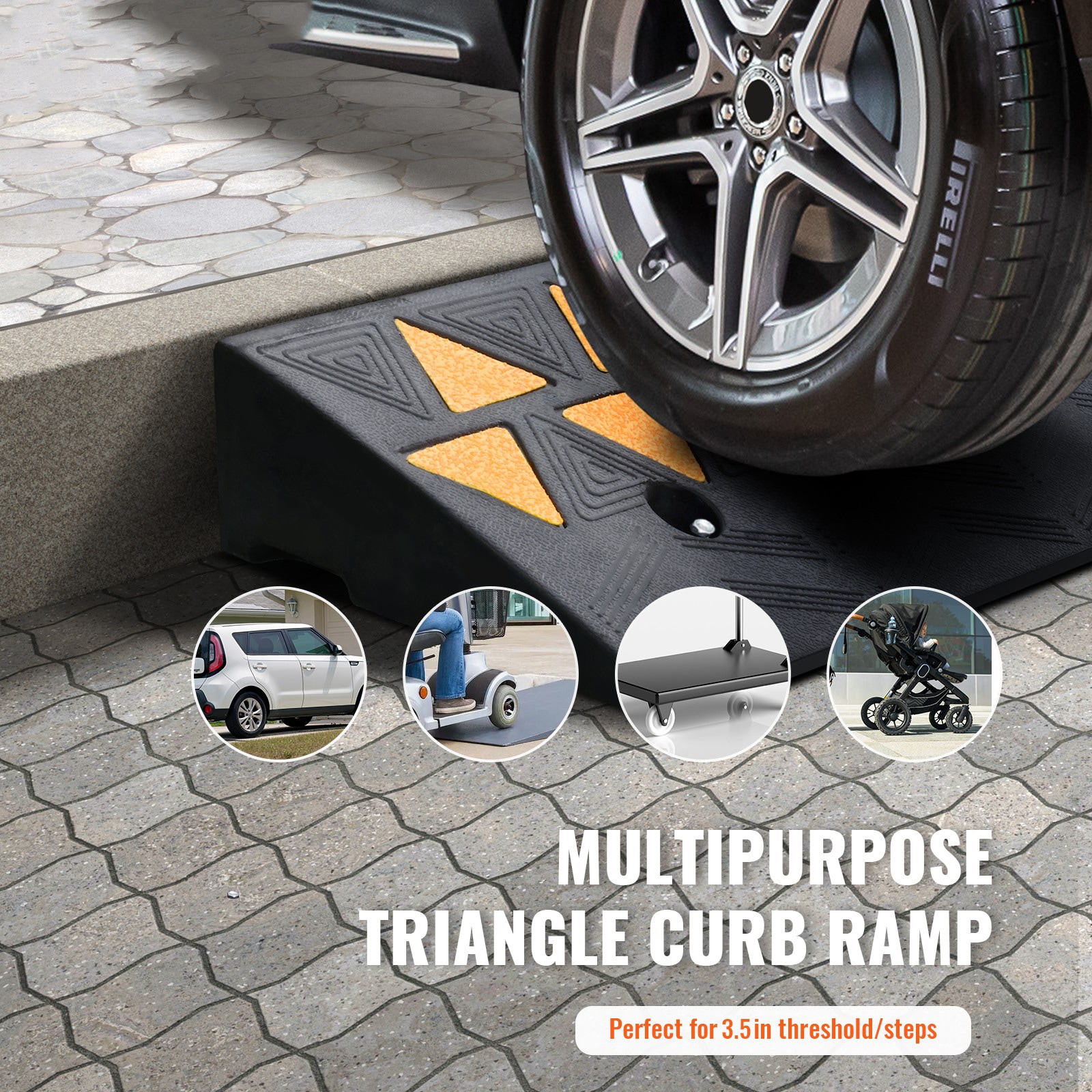 Heavy Duty Rubber Curb Ramp For Driveway Sidewalk Access_voghion.com
